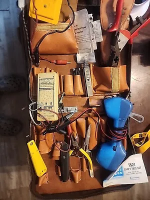 Lineman Tools Phone   Repair  Tools Canvas Bag Extras VTG Harris Phone Untested • $50