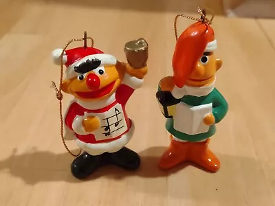 Vintage Sesame Street Bert & Ernie Muppet Christmas Carolers Ornament Set  • $29.99