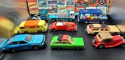 93) Toy Car Bundle Matchbox X 9 Libby's Campervan Milk Float Dodge Van 1979 • £10