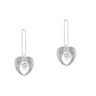  2 PCS Christmas Sympathy Ornament Car Heart Wings Pendant Decorate • £7.88