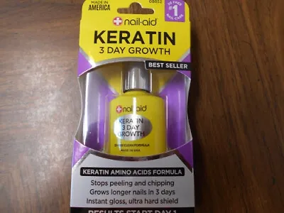 1Nail-Aid Keratin 3 Day Growth Nail Treatment & Strengthener Clear 0.55 Fl Oz • $12.99