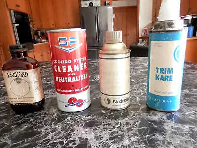 Vintage Lot Of 4 Studebaker Packard Car Care Engine Additive Metal Tin Can • $30