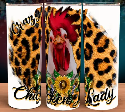 Crazy Chicken Lady Country Cheetah Print Funny  Cup Mug Tumbler • $19.95