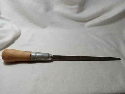 Vintage Slim Taper Nicholson File With Wooden Handle Made In USA (R410) • $12.99