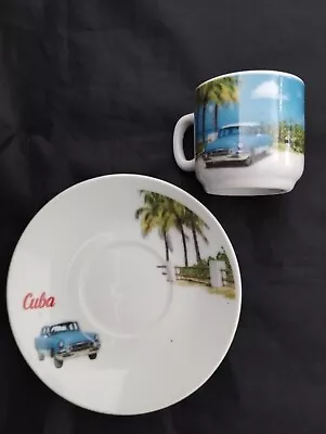 2oz Cuban Espresso Coffee Cup Set 6 Cups & 6 Saucer Cuba Cubana Antique Cars • $18.99