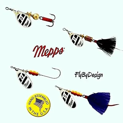 Mepps Aglia Black/White Blade Spinner Choice Of Qty Blade Size / Weight / Hook • $6.95