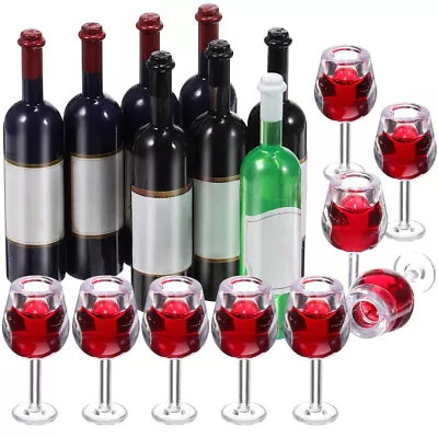 Dollhouse Mini Wine Glasses & Bottles Set - 18pcs-QP • £8.99