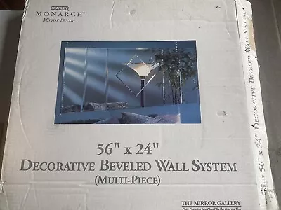 Stanley Monarch Mirror Beveled Edge Wall System Glass Tiles 56x24” NIB Vintage • $145