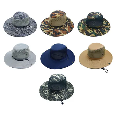 Tactical Boonie Hat Bucket Cap Military Camo Wide Brim Sun Bush Booney Fishing • $10.34