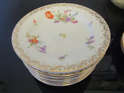 12 Vintage Rosenthal Continental Meissen White Floral Gold Gilt Bread Cake Plate • $75
