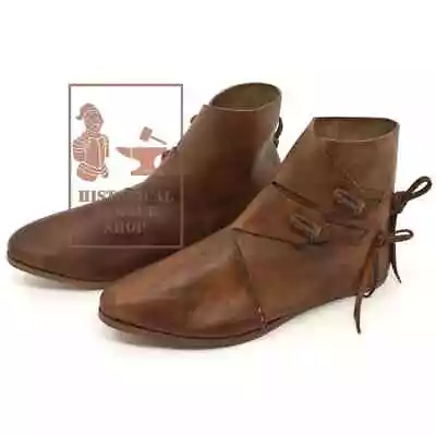 Leather Viking Jorvik Style Shoes Leather Nailed Sole Combat Larp Cosplay S • £82.99