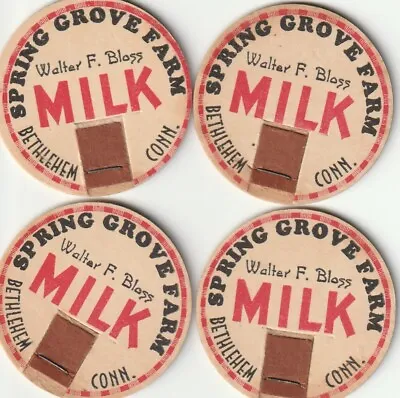 $3.49 • Buy Lot Of 4 Milk Bottle Caps. Spring Grove Farm. Bethlehem, Ct. Dairy
