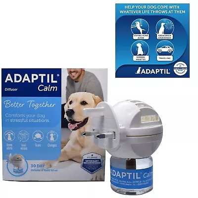 ADAPTIL Calm 30 Day Starter Kit Plug In Diffuser & Refil 48ml Dog Calming Remedy • £24.97