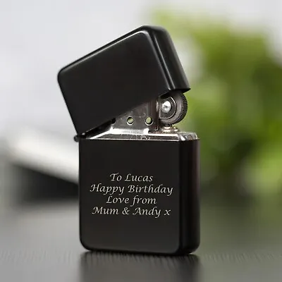 Personalised Black Lighter Mens Birthday Gifts Ideas For Dad Fathers Day Him • £6.99