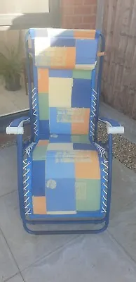 RSX Lafuma Reclining Garden Chair Blue Motorhome Caravan • £49.99