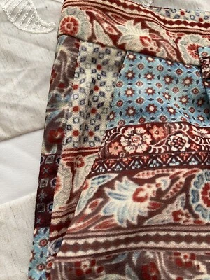 $25 • Buy Zara Women’s Pant Bohemian Size Large Mix Print|Flowy High Waist Wide Leg