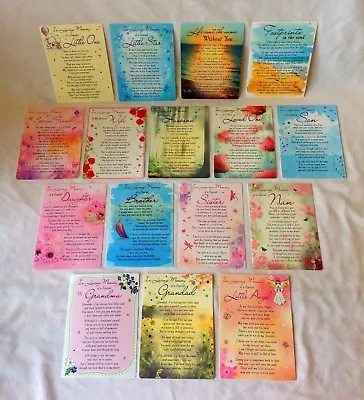  In Loving Memory- Graveside Cards With Sentimental Verse. Various Styles. • £1.95