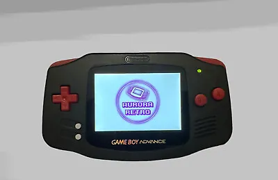 Custom Black & Red Nintendo Gameboy Advance With Laminated IPS V5 Screen Mod • £145