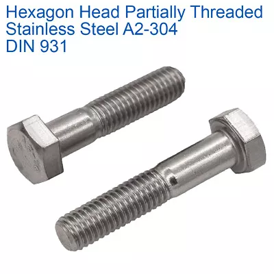 £188.69 • Buy M12 X 150mm PART THREADED BOLTS HEX HEAD SCREWS A2 STAINLESS STEEL - DIN 931