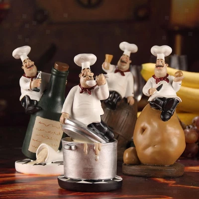 £16.07 • Buy Resin Chef Figurine Statue Model Home Kitchen Bar Decoration Collectible Art