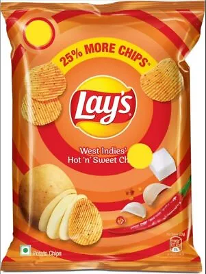 Lays Potato Chips (West Indies Hot And Sweet Chilli) Flavor (50 Gram) - Snacks • £9.49