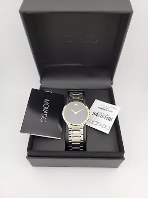 Movado Serio Men's Black Dial Two-Tone Swiss Quartz Watch - 0607284 ($1195 MSRP) • $389.99