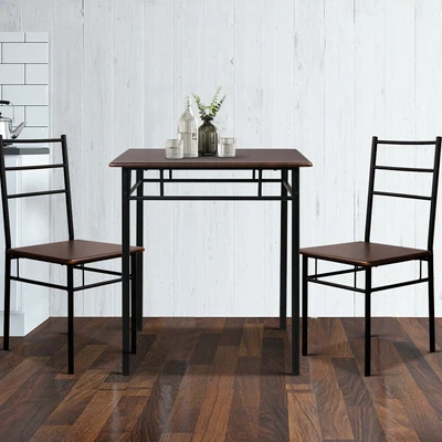 $114.94 • Buy Artiss Dining Table And Chairs Set Kitchen Chair Restaurant Wooden Metal Black