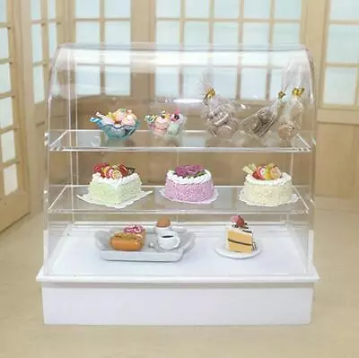 Rack Showcase 1/12 Dollhouse Miniature Bakery Cabinet Food Display Shelf Counter • $45.19