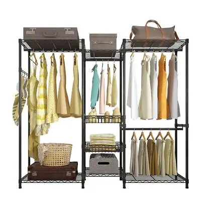 Wire Garment Rack Heavy Duty Metal Clothes Clothing Rack Storage Organizer Shelf • $75.95