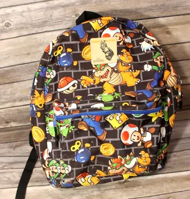 SUPER MARIO All Over Print 16  Backpack Book Bag Tote 2018 Nintendo-LION KING • $12.76