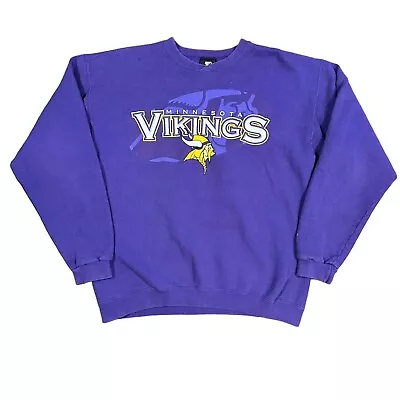 Minnesota Vikings Starter Sweatshirt Mens Sz Large Purple Gold LS Pullover VTG • $30