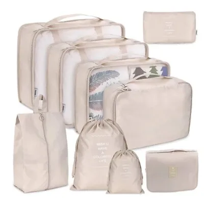 $21.97 • Buy 8Pcs Packing Cubes Travel Pouches Luggage Organiser Clothes Suitcase Storage Bag