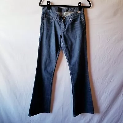 X2 Denim Laboratory Low Rise Dark Wash Flare Leg Jeans Womens Size 10 • $8.09