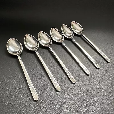 Set Of 6 Vintage English Deco Silver Plate Epns Demitasse Coffee Sugar Spoons • $26.10