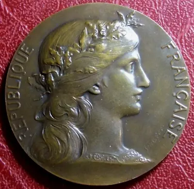 Art Nouveau Marianne As Peasant Medal By DANIEL DUPUIS & H. Dubois • $29