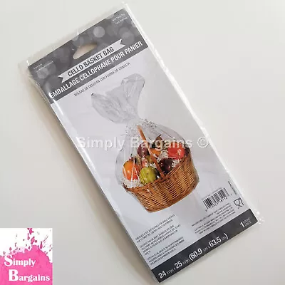 1 X CLEAR Hamper Basket Gift Cake CELLOPHANE BAG With Tie Easter Christmas  • £2.99