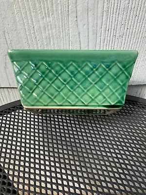 Vintage McCoy Planter Green Diamond Pattern Rectangle 6.5 X 3 X 4 Unused VGC • $9.99