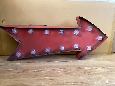 Vertbaudet Metal Wall Lamp Red Arrow Light Fairground  Style Battery Operated  • £12