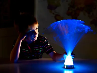 LED FIBRE OPTIC ICE LAMP -visually Stunning In Dark Den / Special Needs Autism • £12.95