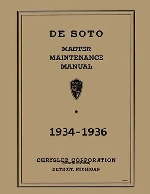 1934 1935 1936 Desoto Shop Service Repair Manual • $44.54