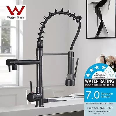 WELS Kitchen Tap Black Pull Out Mixer Taps Sink Basin Faucet Vanity 360° Swivel • $63