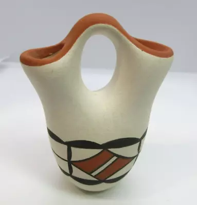 Acoma Pueblo  *2.5  Miniature Wedding Vase*  Polychrome Signed June Leon Vintage • $24.99