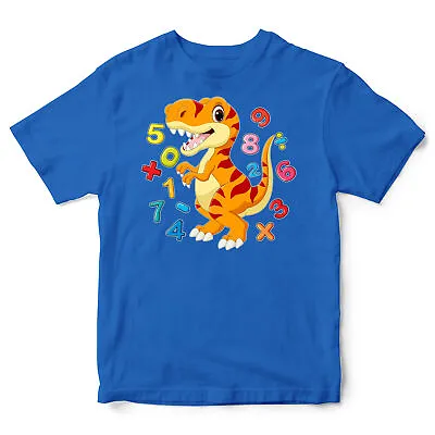 Dinosaur Maths Numbers Day T Shirt Kids School Top Tee • £12.99