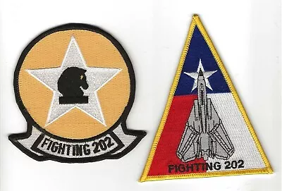 USN VF-202 SUPERHEATS & F-14 Triangle Aircraft Patch Set F-14 TOMCAT FIGHTER SQN • $10.99