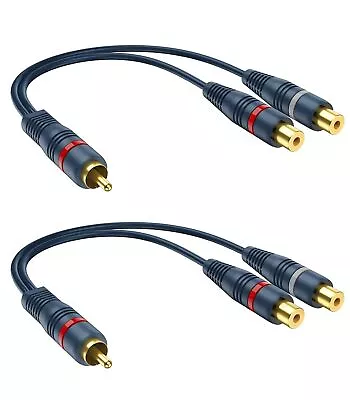 RCA Splitter Y-RCA Cable: 1 Male To 2 Female Audio Speaker Adapter 2-Pack 0.6 • $10.86