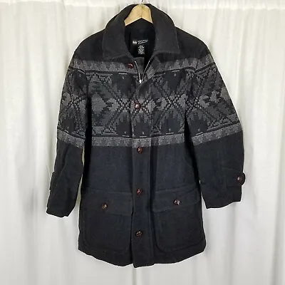 Banana Republic Cabinwear Southwestern Wool Peacoat Short Coat Mens XS Black • $50.39