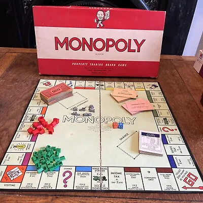 Vintage  Monopoly Board Game Original Classic Red Box Fully Complete • £15.26