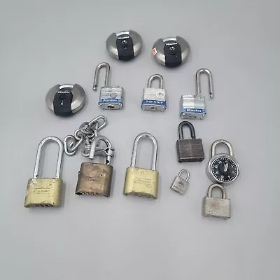 Lot Of 13 Vintage & Modern Master Security Padlocks Combination Locks - No Keys • $4.25