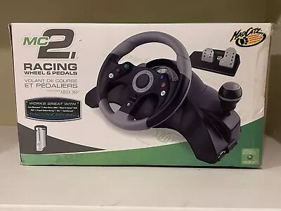 Mad Catz MC2 Racing Wheel & Pedals For XBox 360 Video Game System In Box • $45