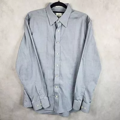 Gant Men's Pinpoint Oxford Fitted Grey Casual Formal Shirt Size XL • £21.95